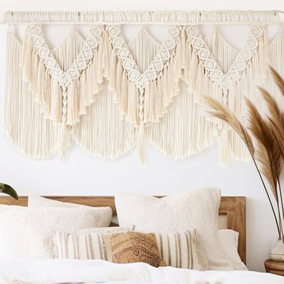 Macrame Wall Hanging Wedding Hanger Macrame Wall Decor Dorm Craftsmanship Handma - Picture 1 of 7